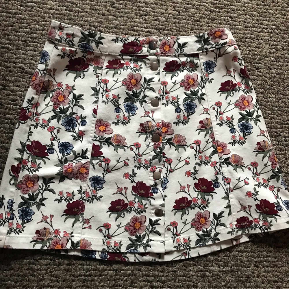 H&M floral jean skirt